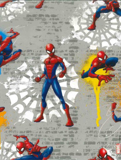 Picture of WRAPPING PAPER SPIDERMAN GREY